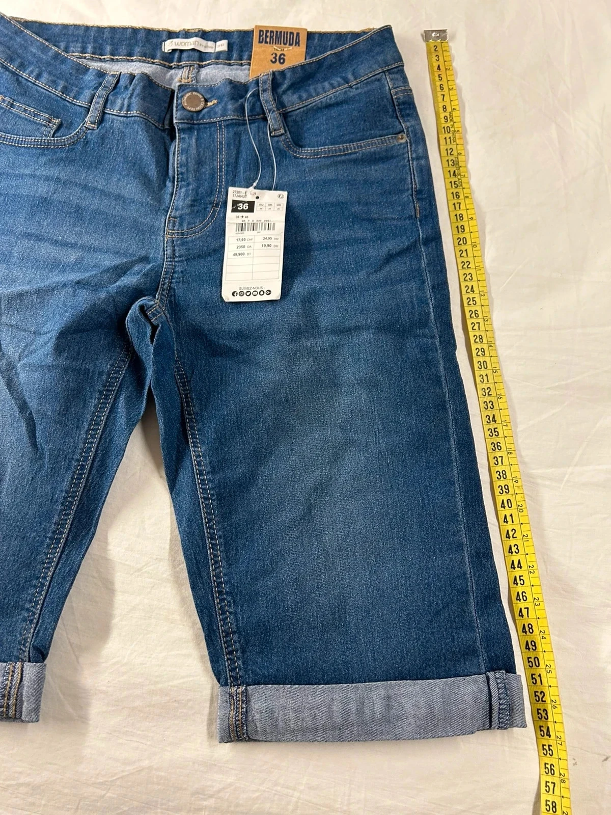 Gémo marineblauwe denim short bermuda voor dames maat 36 – photo 4